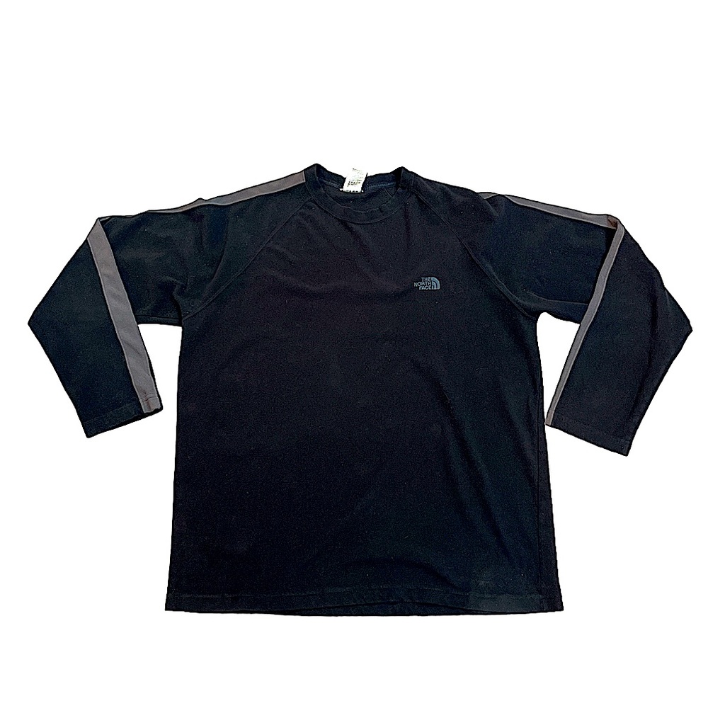 The North Face Fleece Pullover Black Gray Stripe Size XL